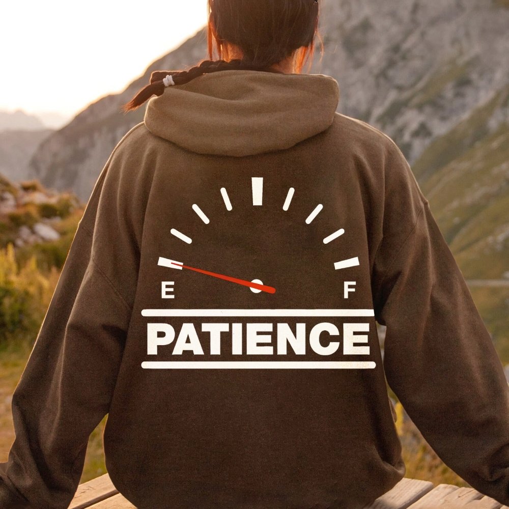 funny patience Printed Back Unisex Cotton Hoodie