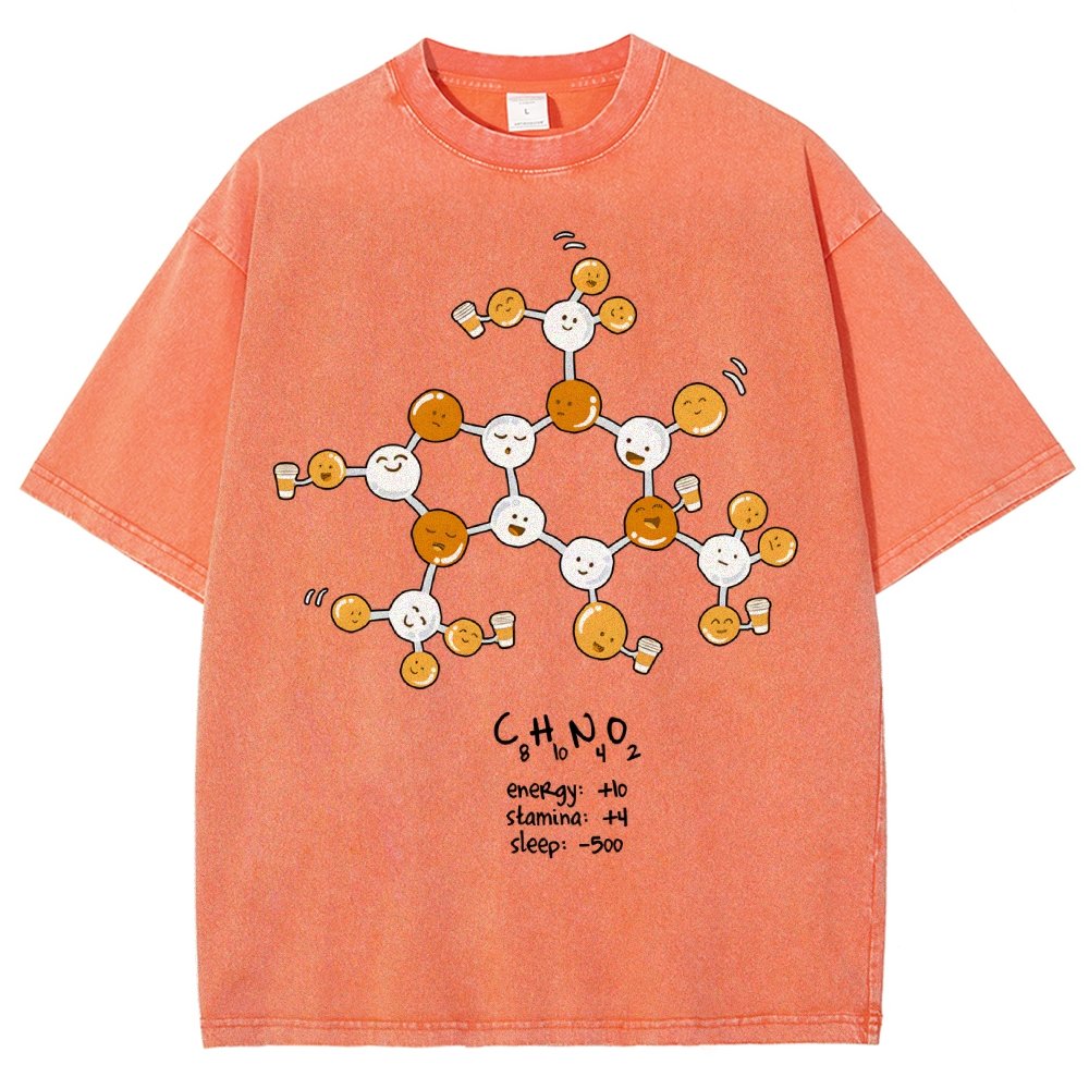 Caffeine Power Up Vintage Distressed T-shirt