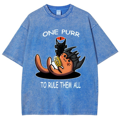 One Purr to Reign Them All Vintage Distressed T-shirt