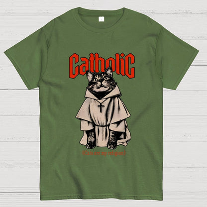 Catholic (Cats Are My Religion) Geek T-Shirt
