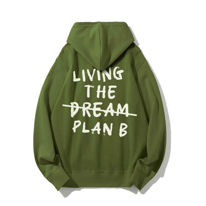 Living Plan B Printed Back Unisex Cotton Hoodie
