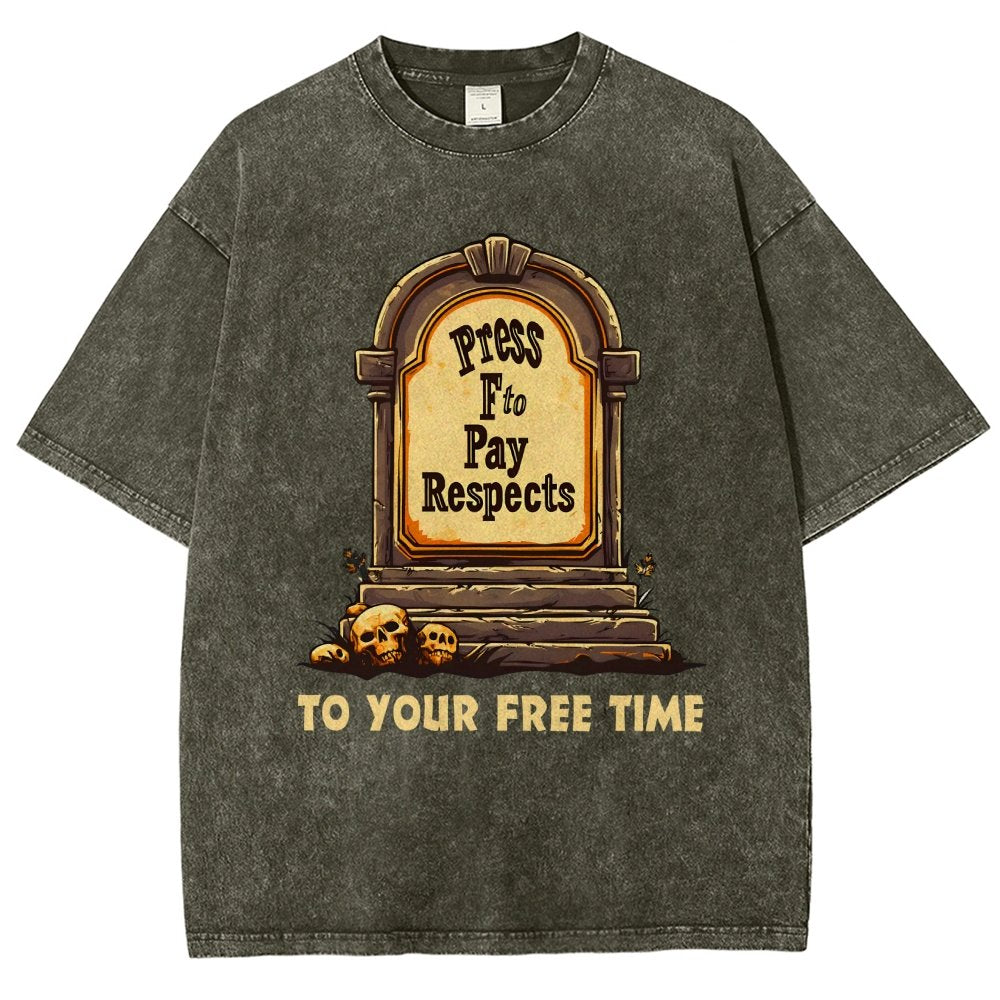 Press F to Pay Respects Vintage Distressed T-shirt