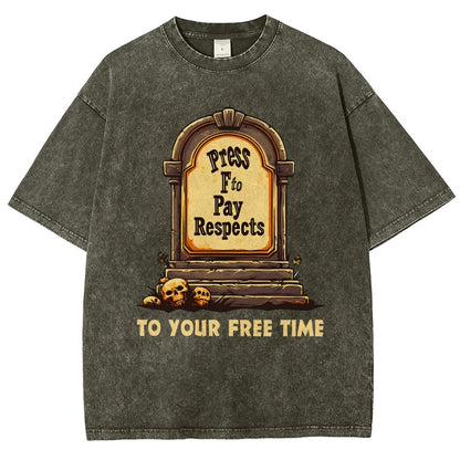 Press F to Pay Respects Vintage Distressed T-shirt