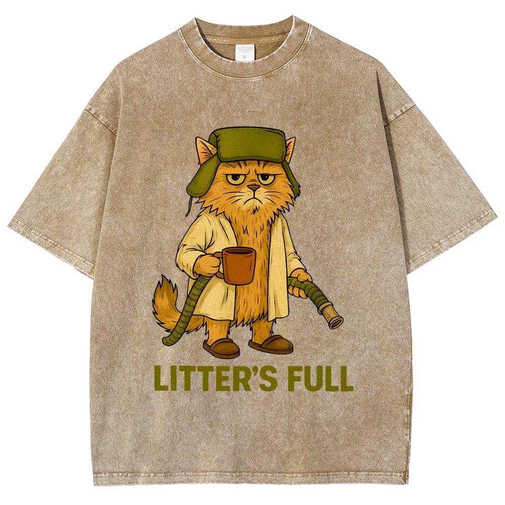 Litter’s Full Cat Vintage Distressed T-shirt