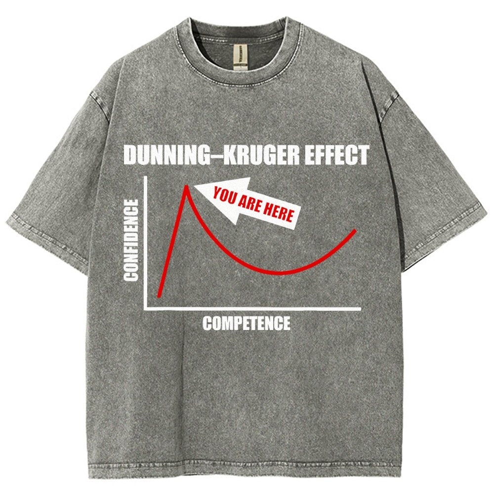 Dunning–Kruger Effect Cognitive Bias Funny You Are Here Vintage Distressed T-shirt