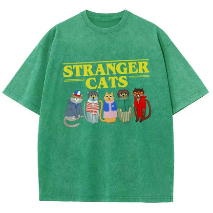 Stranger Cats Vintage Distressed T-shirt