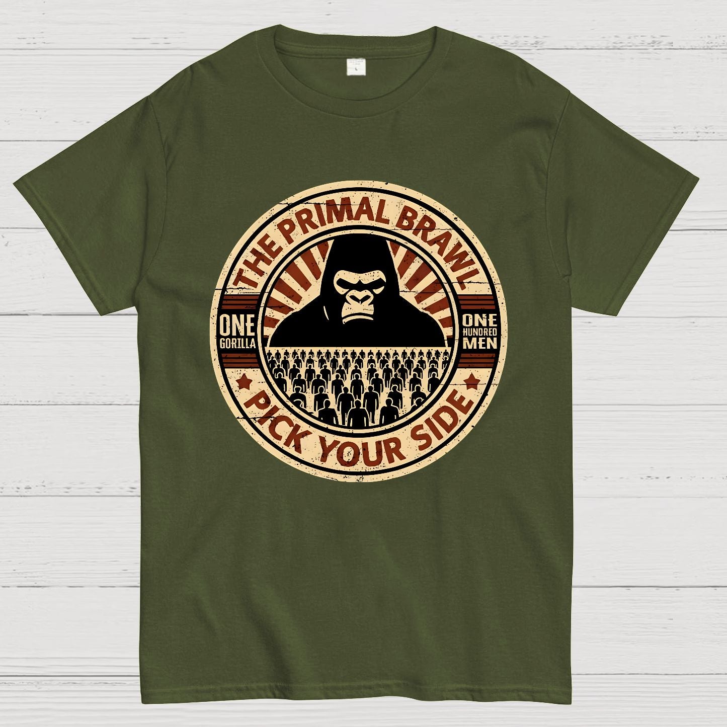 100 Men vs 1 Gorilla Geek T-Shirt