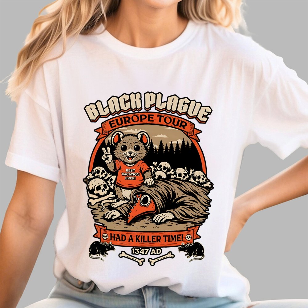 Black Plague Vacation Rat Geek T-Shirt