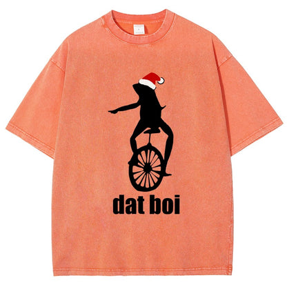 Christmas Here Comes Dat Boi Waddup Meme Vintage Distressed T-shirt