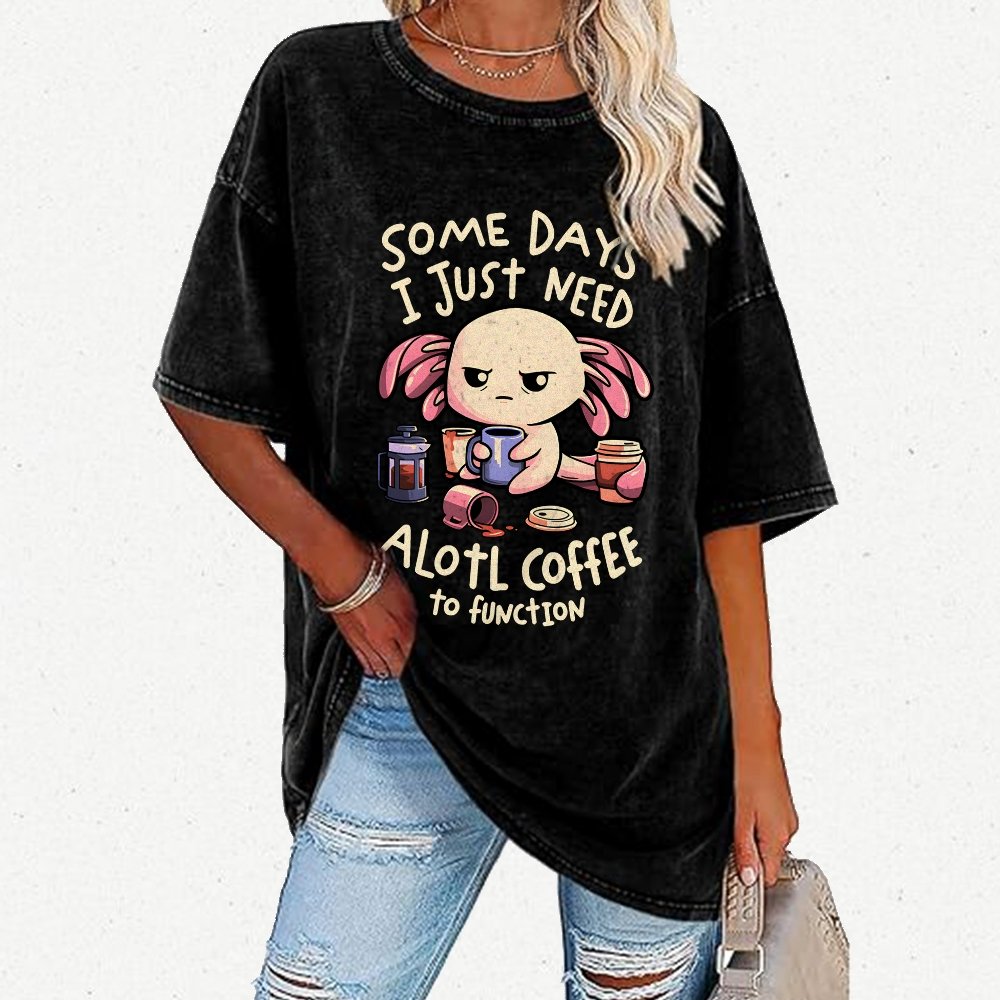 Alotl Coffee Vintage Distressed T-shirt