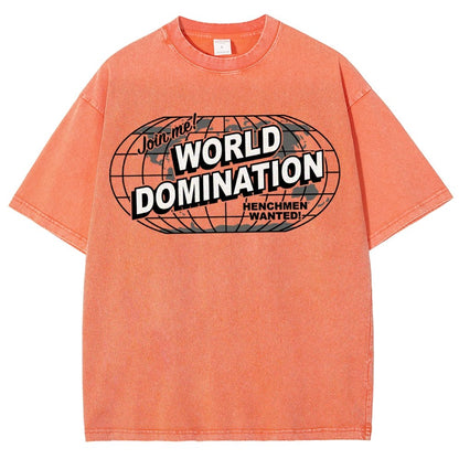 Ask Me About My Plans for World Domination Vintage Distressed T-shirt