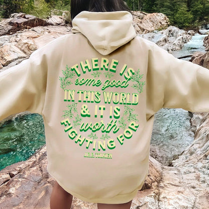 There is Some Good in This World Printed Back Unisex Cotton Hoodie