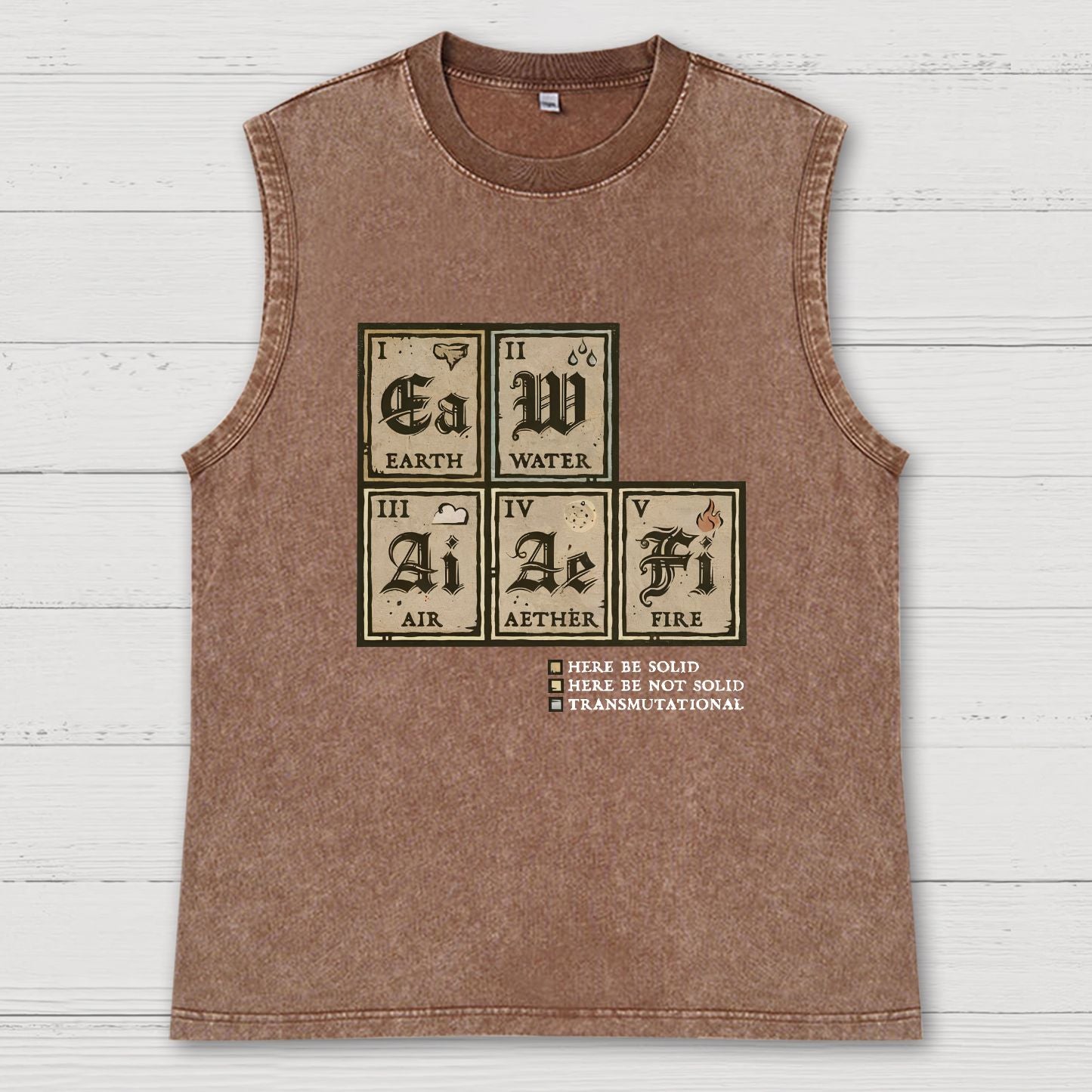 Periodic Table Vintage Distressed Washed Tank