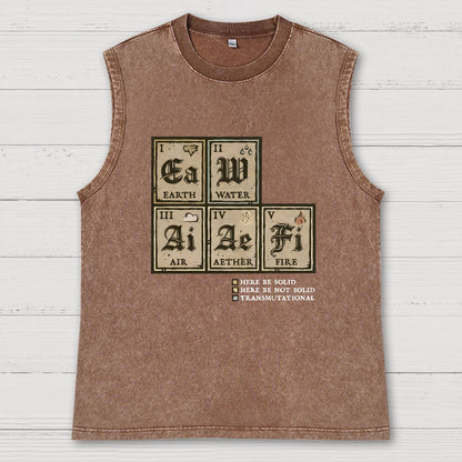 Periodic Table Vintage Distressed Washed Tank
