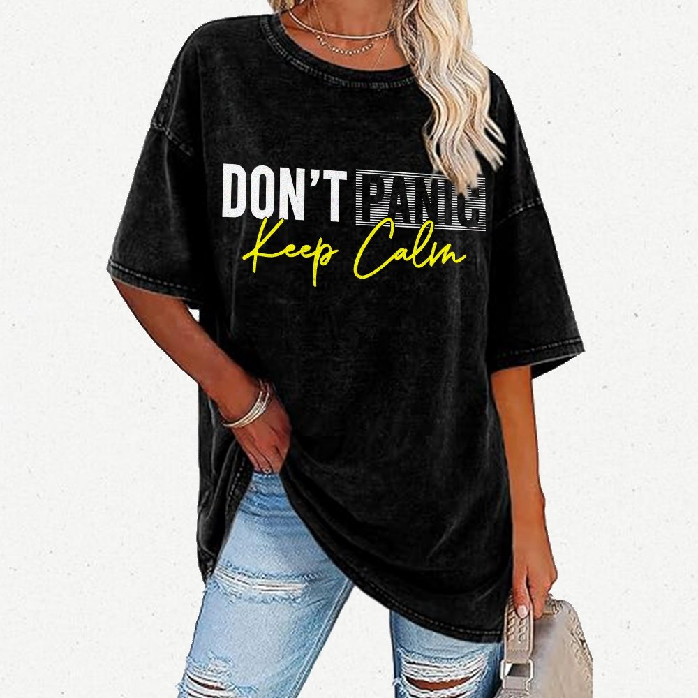 Don't panic keep calm Vintage Distressed T-shirt
