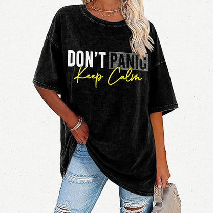 Don't panic keep calm Vintage Distressed T-shirt