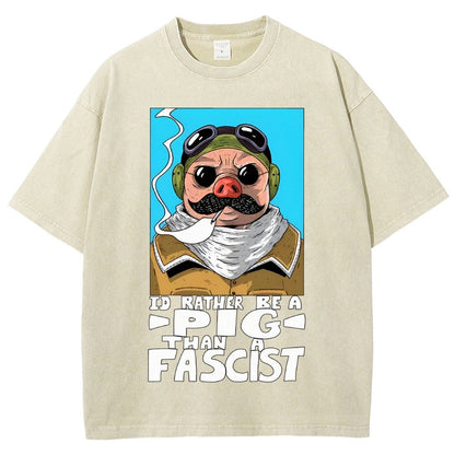 “I’d rather be a Pig than a Fascist.” Vintage Distressed T-shirt