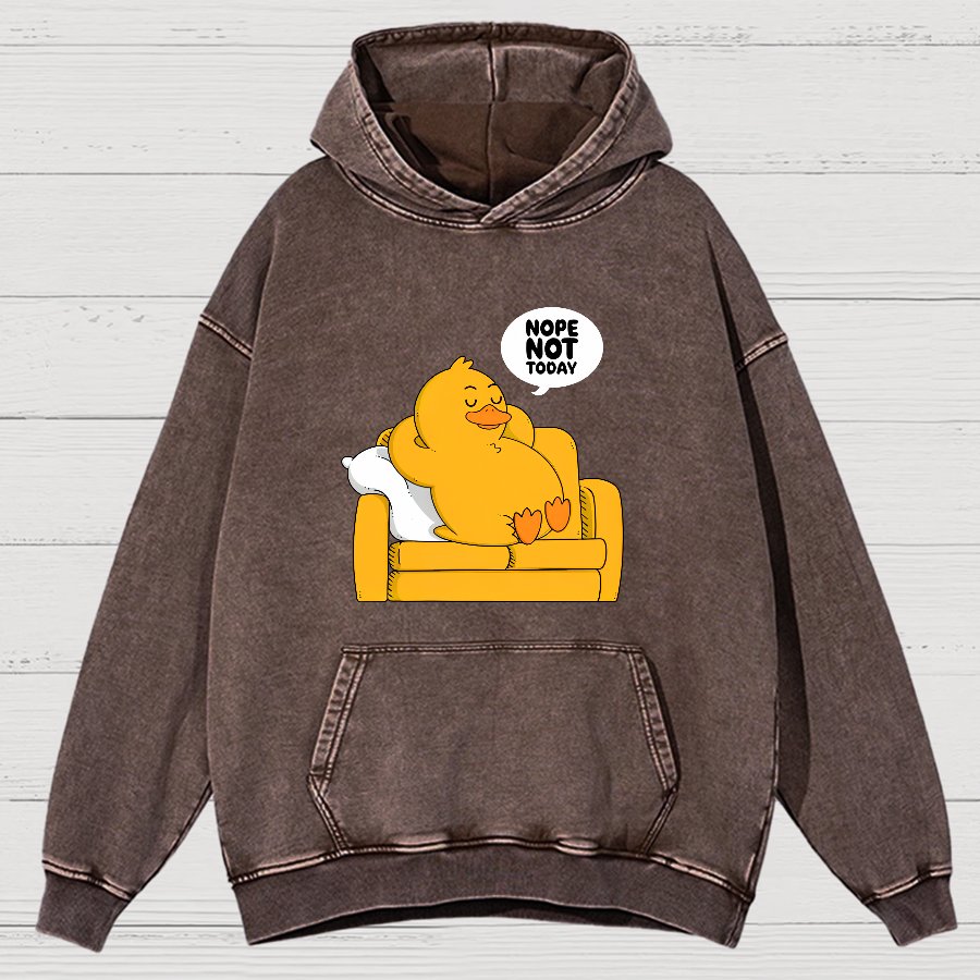 Nope Not Today Duck Vintage Distressed Hoodie
