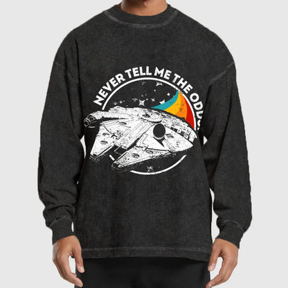 Never Tell Me the Retro Odds Washed Long Sleeve Tee