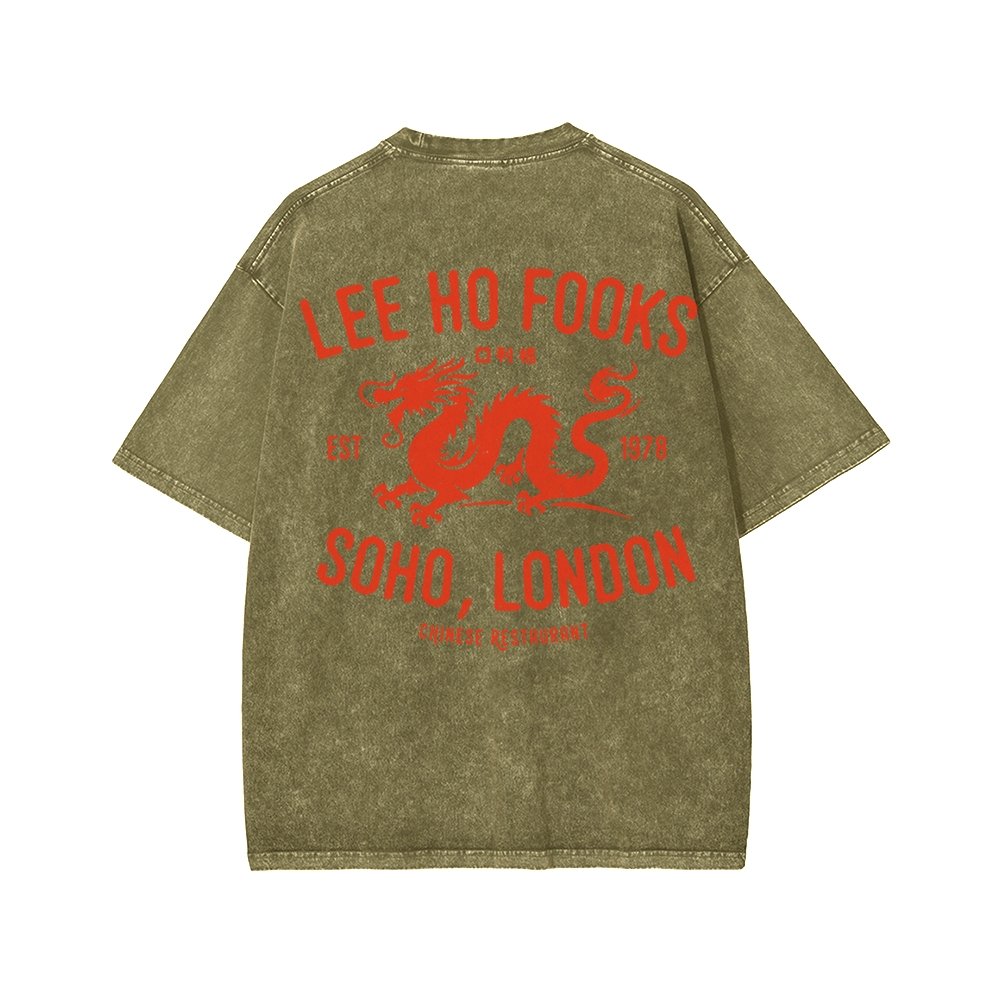 Lee Ho Fooks Front And Back Printing Washed T-shirt