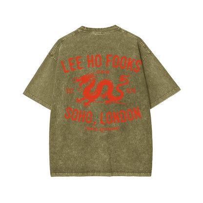 Lee Ho Fooks Front And Back Printing Washed T-shirt