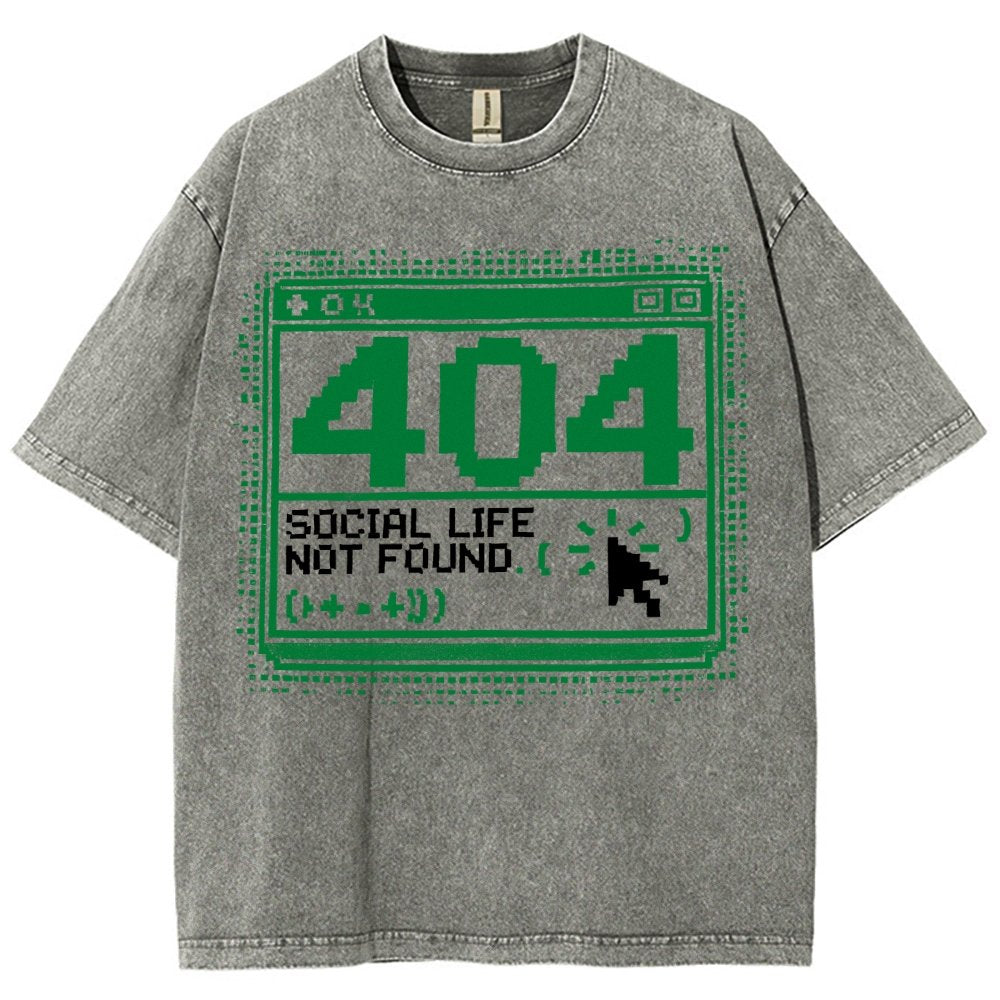 404 Social Life Not Found Vintage Distressed T-shirt