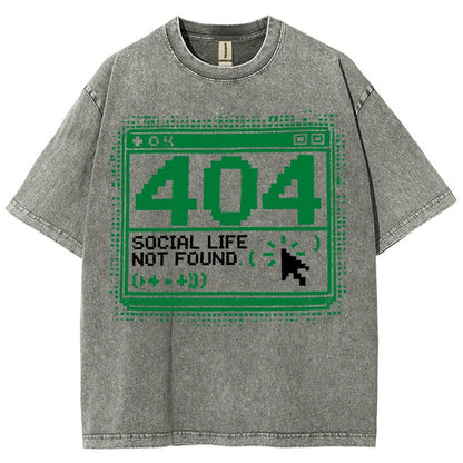 404 Social Life Not Found Vintage Distressed T-shirt