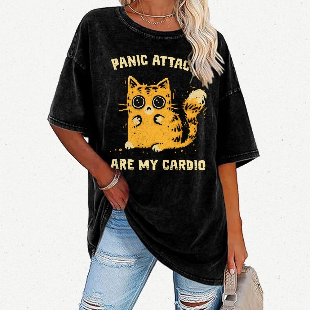 Panic Attacks Are My Cardio Vintage Distressed T-shirt