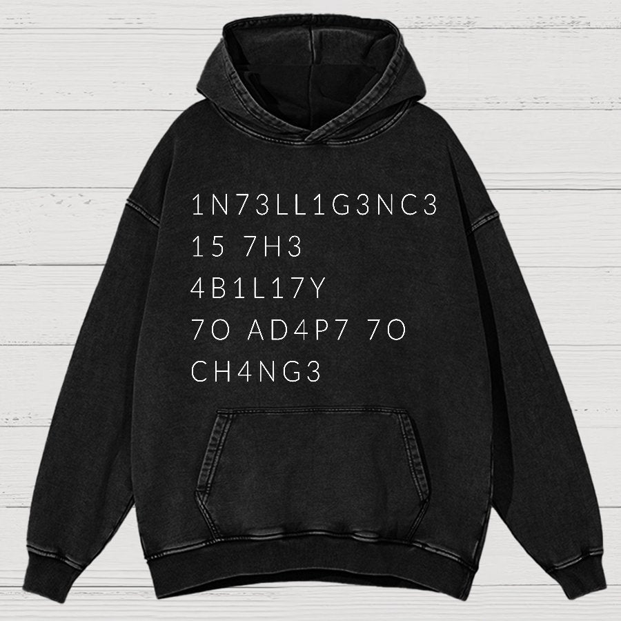 Intelligence Is The Ability To Adapt To Change Vintage Distressed Hoodie