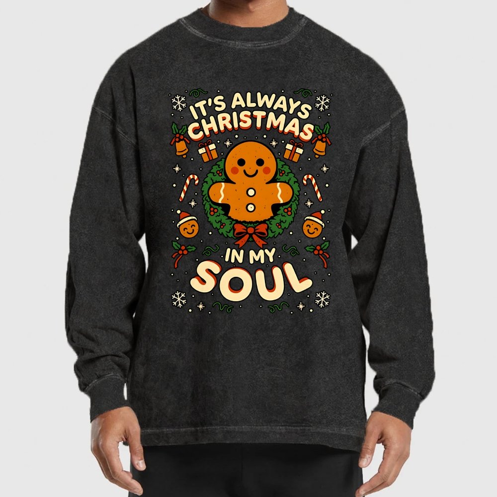 Christmas Soul Gift Washed Long Sleeve Tee
