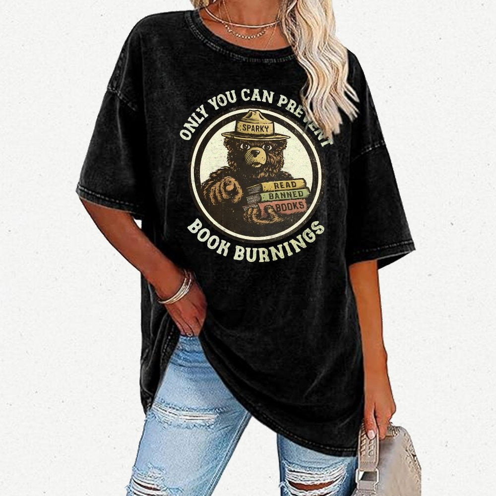 Only You Can Prevent Book Burnings Vintage Distressed T-shirt