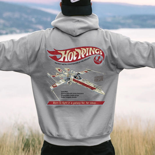 Hot Wings Rebel Printed Back Unisex Cotton Hoodie