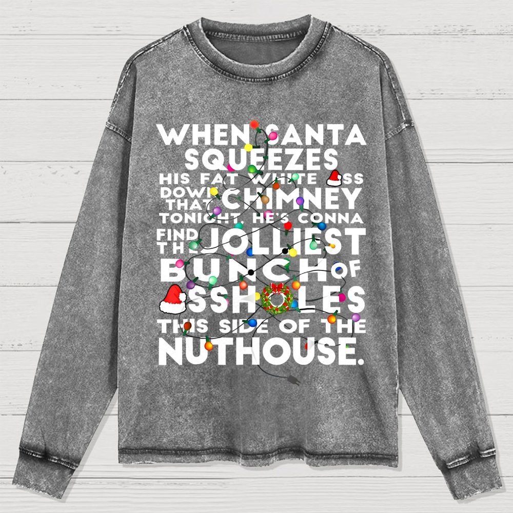Christmas Vacation Jolliest Bunch Washed Long Sleeve Tee