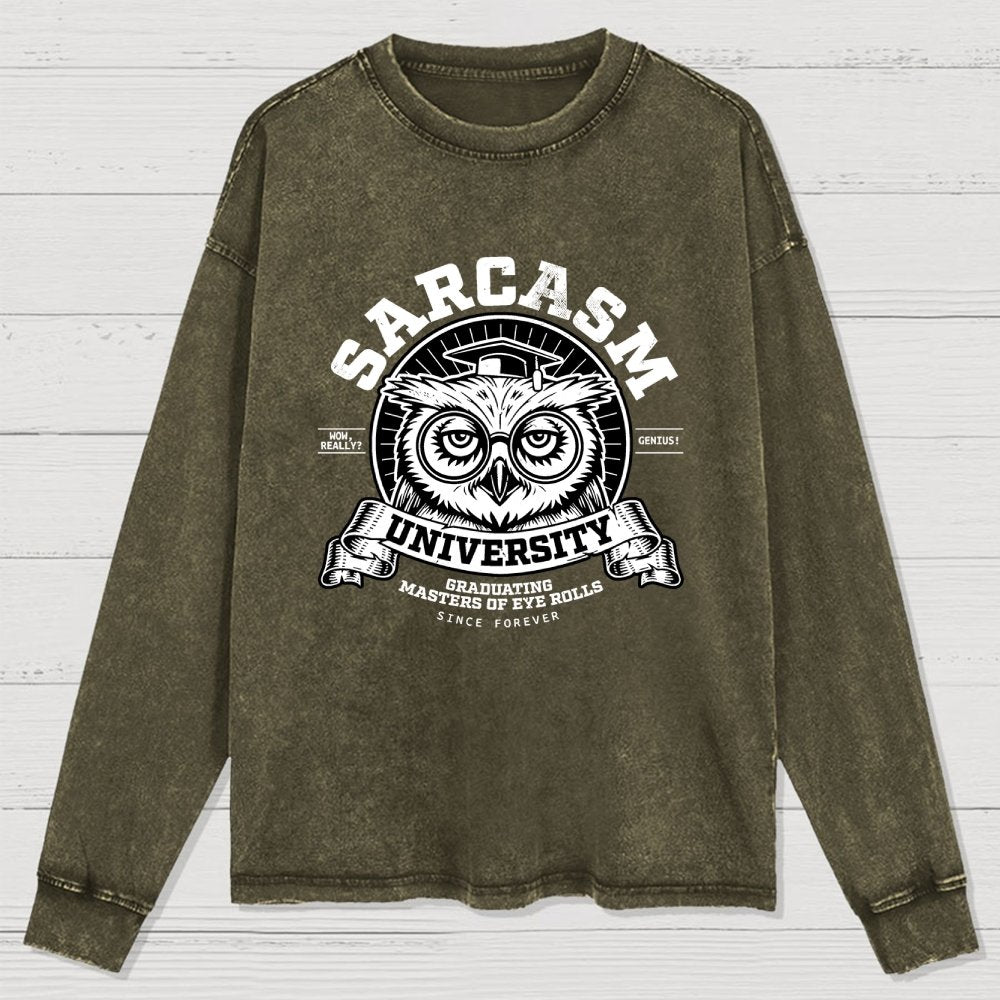 Sarcasm University Washed Long Sleeve Tee