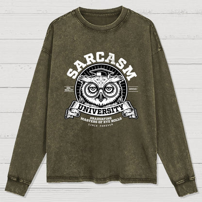 Sarcasm University Washed Long Sleeve Tee