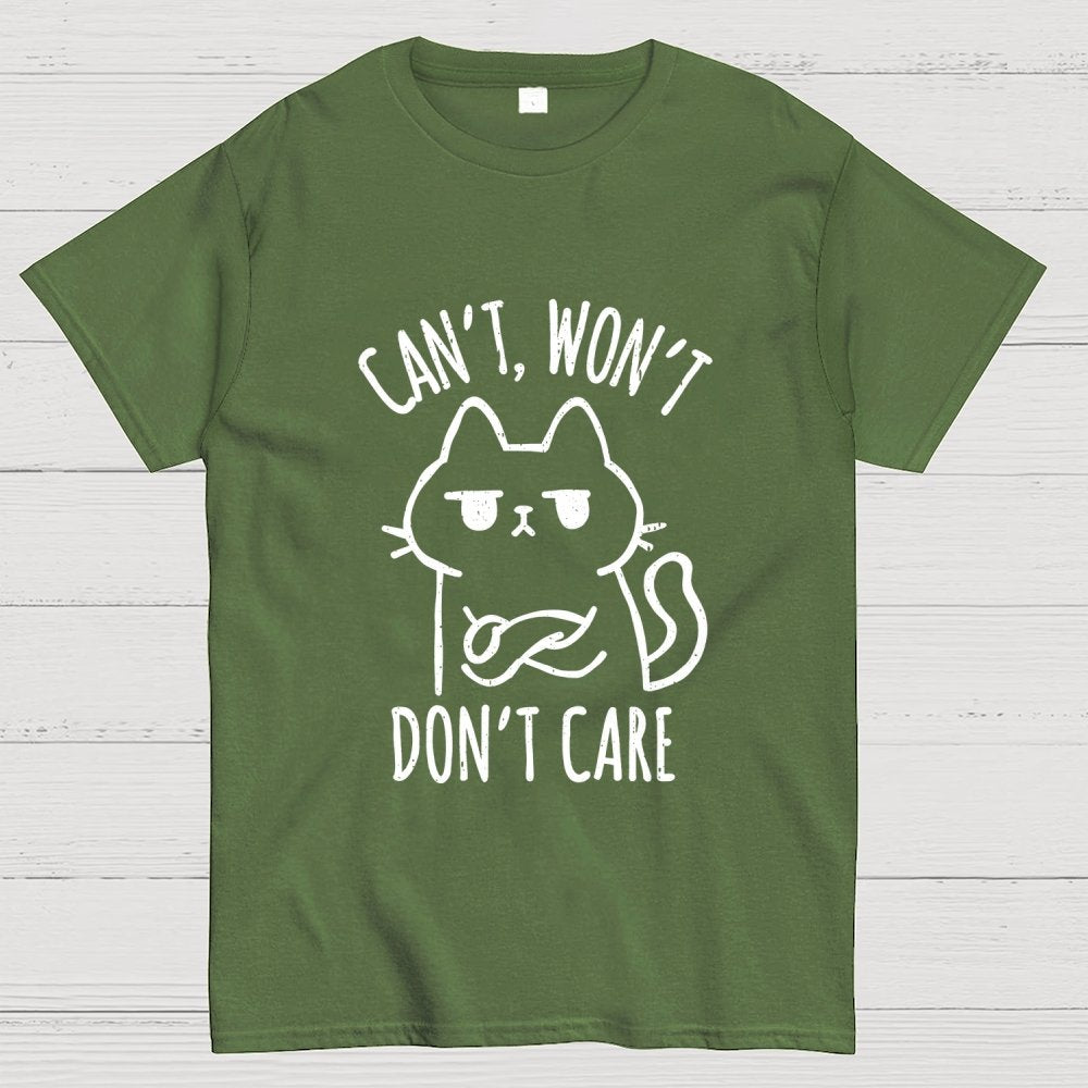 Can't Won't Don't Care Geek T-Shirt