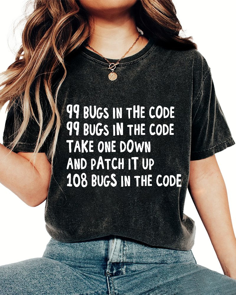 99 Bugs In The Code Vintage Distressed T-shirt