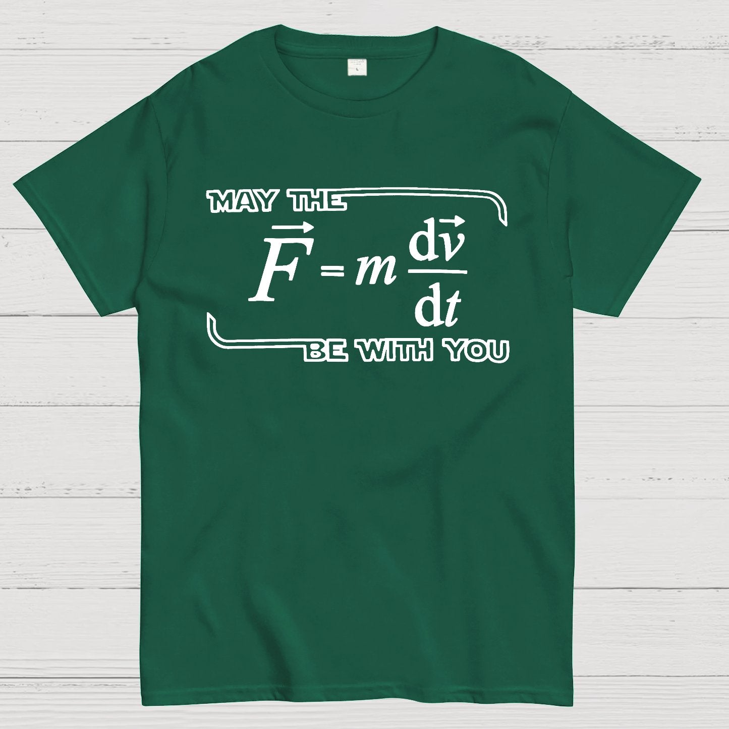 May The  F=m dv/dt  Be with You.Funny Physics Science Unisex Geek T-Shirt