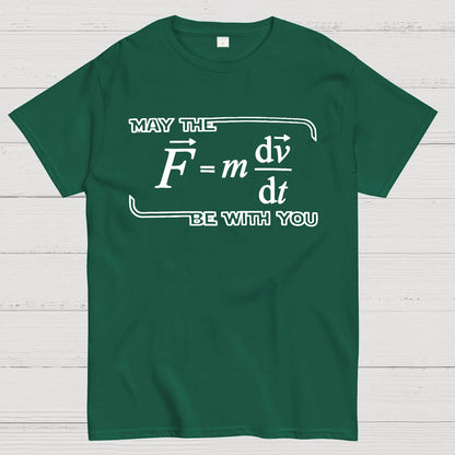 May The  F=m dv/dt  Be with You.Funny Physics Science Unisex Geek T-Shirt