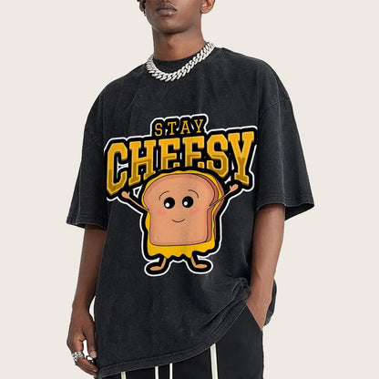 Sandwich Stay Cheesy Vintage Distressed T-shirt