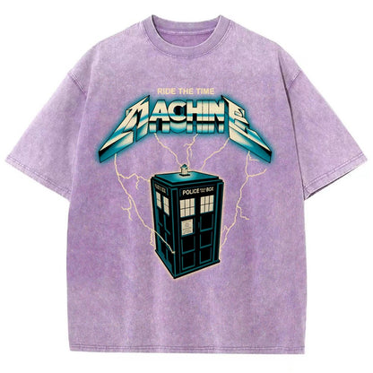 Ride the Time Machine Vintage Distressed T-shirt