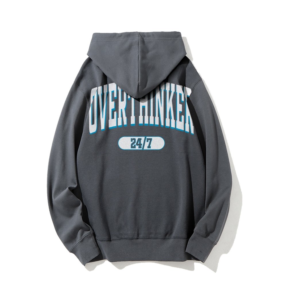Overthinker All the time Printed Back Cotton Hoodie