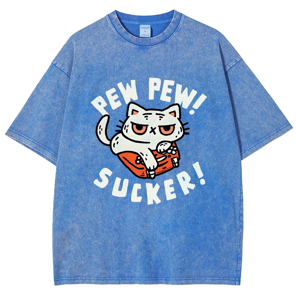 Pew Pew Sucker Vintage Distressed T-shirt
