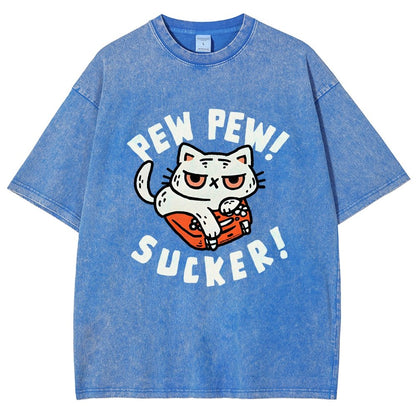 Pew Pew Sucker Vintage Distressed T-shirt