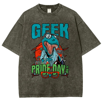 Geek Pride Day Dinosaur Rex Vintage Distressed T-shirt