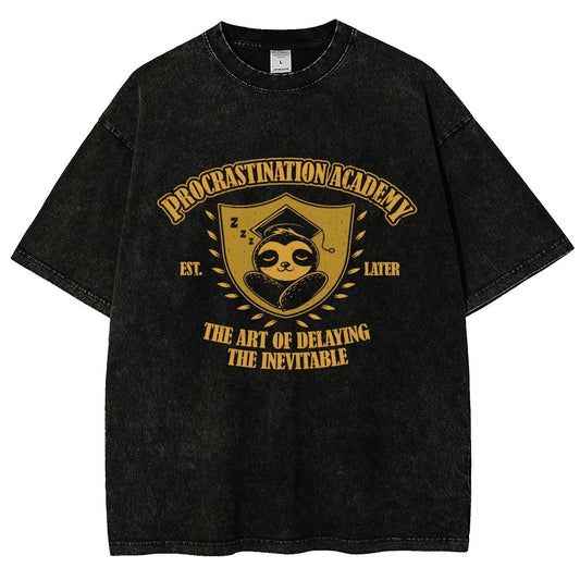 Procrastination Academy Vintage Distressed T-shirt