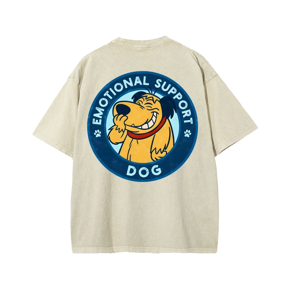 Dog Support Or Not? Front And Back Printing Washed T-shirt