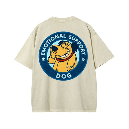Dog Support Or Not? Front And Back Printing Washed T-shirt