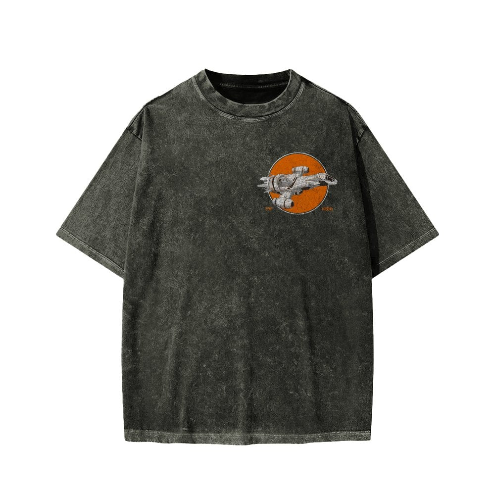 Retro Smugglers Front And Back Printing Washed T-shirt