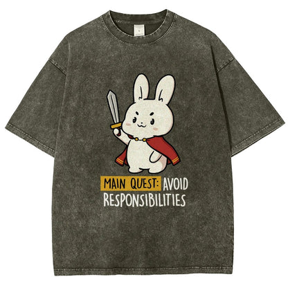 Main Quest Avoid Responsibilities Vintage Distressed T-shirt